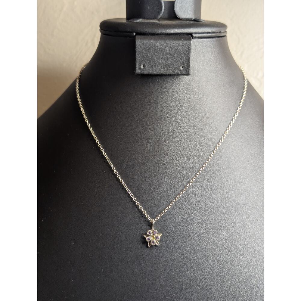 Brendan White Columbine Amethyst & Yellow Sapphire Sterling Silver 17" Necklace